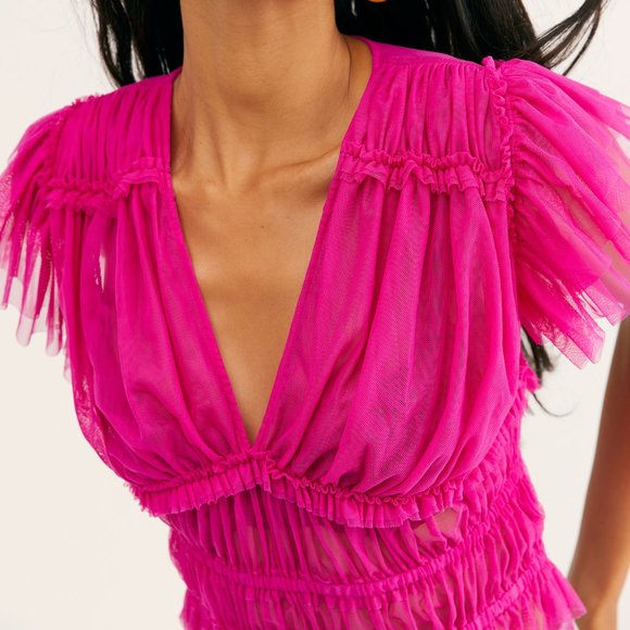 Free People Making Me Smile Top Pink S NWT - Picture 3 of 10